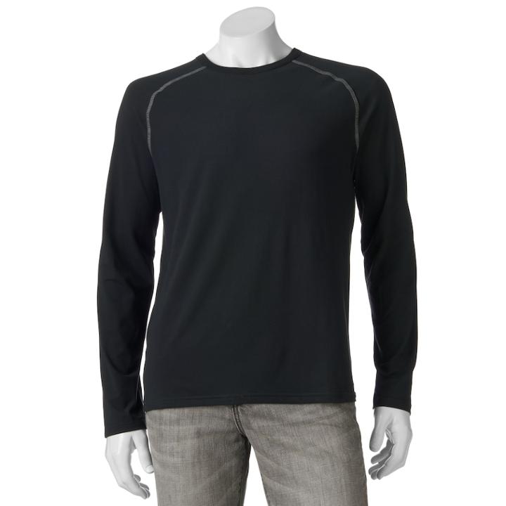 Men's Jockey Raglan Crewneck Sleep Tee, Size: Large, Black