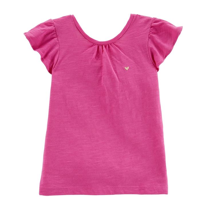 Girls 4-8 Carter's Low Back Slubbed Tee, Size: 7, Purple
