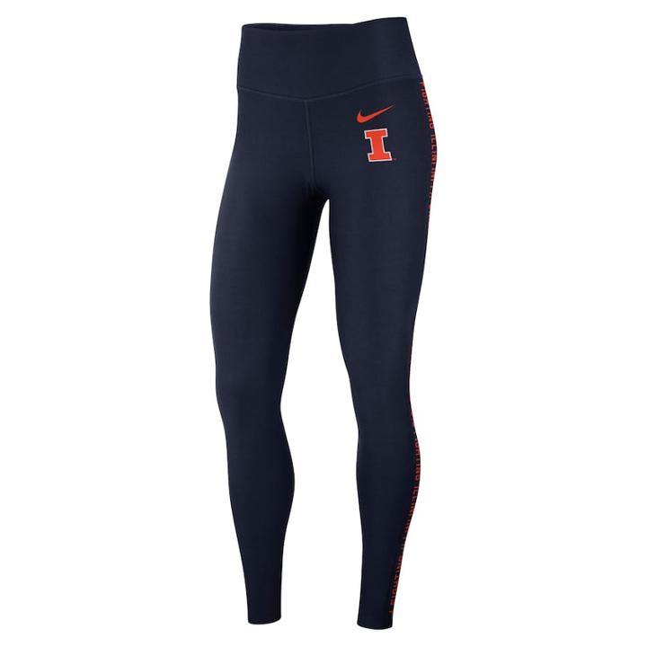 Women's Nike Illinois Fighting Illini Dri-fit Leggings, Size: Large, Blue (navy)