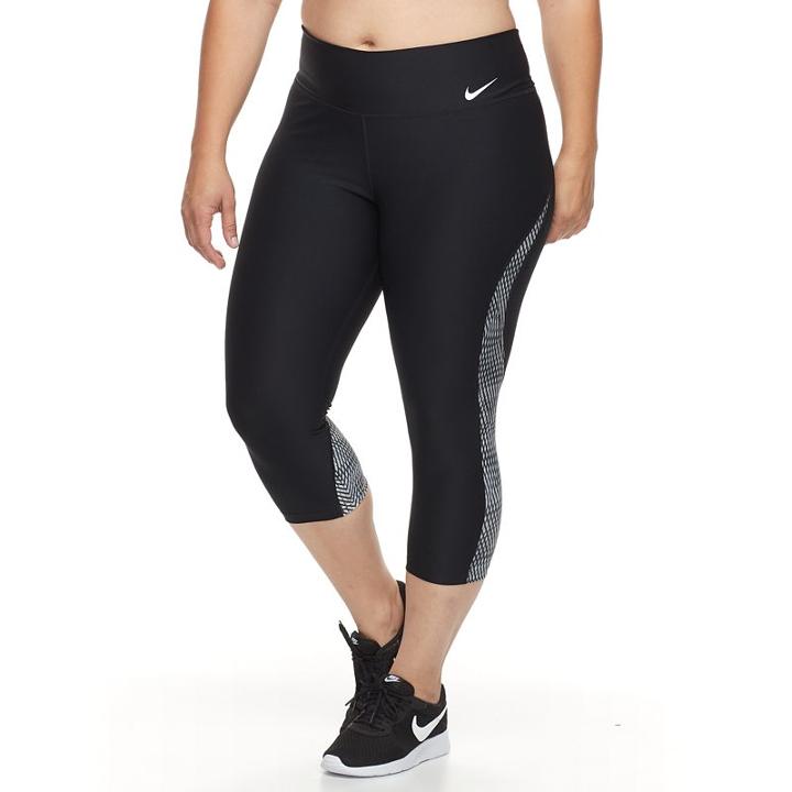 Plus Size Nike Power Training Capri Leggings, Women's, Size: 3xl, Grey (charcoal)