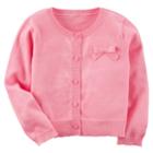 Girls 4-8 Carter's Pink Bow Button-front Cardigan, Size: 7