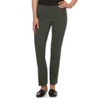 Petite Apt. 9&reg; Pull-on Straight-leg Dress Pants, Women's, Size: 12 Petite, Dark Green