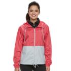 Women's Columbia Hooded Rain Jacket, Size: Medium, Brt Pink