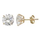 Emotions Cubic Zirconia 10k Gold Solitaire Earrings - Made With Swarovski Cubic Zirconia, Women's, White
