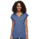 Women's Sonoma Goods For Life&trade; Embroidered Hoodie Tee, Size: Xxl, Dark Blue