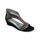 Andrew Geller Irene Women's Wedge Sandals, Size: Medium (6), Black