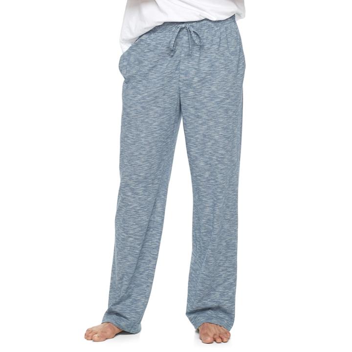 Men's Croft & Barrow&reg; True Comfort Slubbed Knit Lounge Pants, Size: Large, Blue