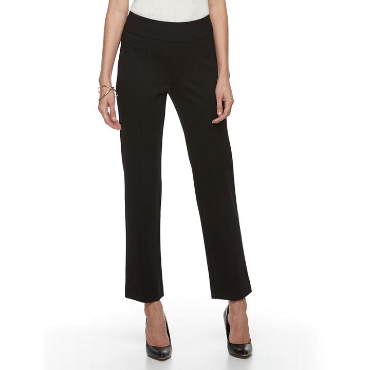 Women's Dana Buchman Straight-leg Pants, Size: 10, Black