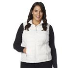 Plus Size Heat Keep Down Puffer Vest, Women's, Size: 1xl, White