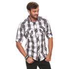 Men's Rock & Republic Western Plaid Button-down Shirt, Size: Medium, Brown