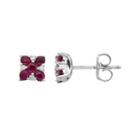 Boston Bay Diamonds 14k White Gold Ruby & Diamond Square Stud Earrings, Women's, Red