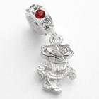 Dayna U Wisconsin Badgers Sterling Silver Crystal Logo Charm, Women's, Red