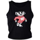 Women's Wisconsin Badgers First Down Crop Top, Size: Small, Black