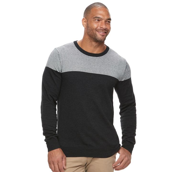Big & Tall Sonoma Goods For Life&trade; Classic-fit Coolmax Crewneck Sweater, Men's, Size: Xl Tall, Dark Brown