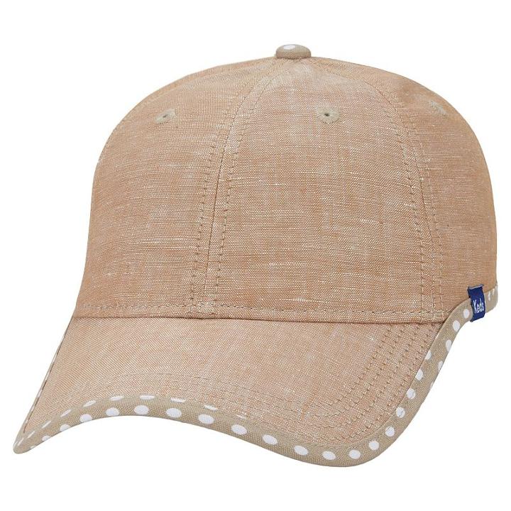 Women's Keds Chambray Dotted Brim Baseball Hat, Natural
