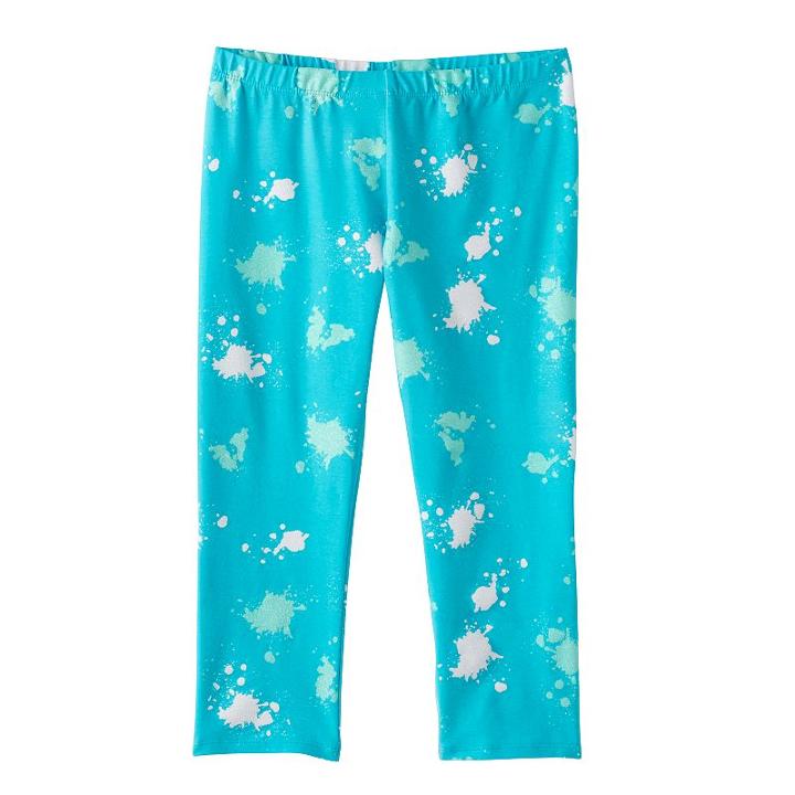 Girls 7-16 & Plus Size So&reg; Patterned Capri Leggings, Girl's, Size: 12, Turquoise/blue (turq/aqua)