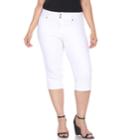 Plus Size White Mark High Rise Skinny Capris, Women's, Size: 24 W