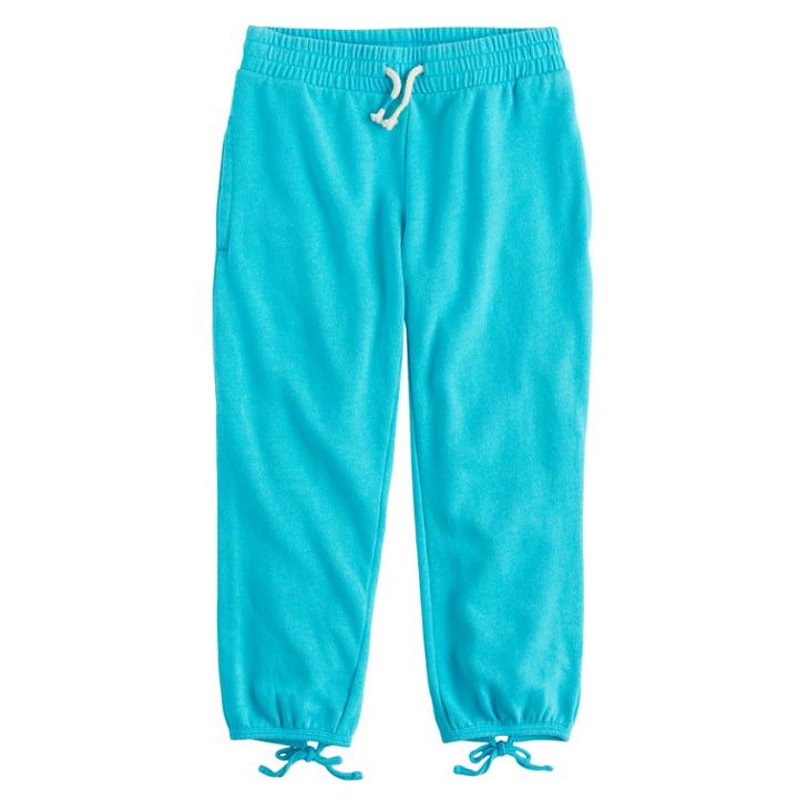 Girls 7-16 So&reg; Faux-bow Back Jogger Pants, Size: 12, Turquoise/blue (turq/aqua)
