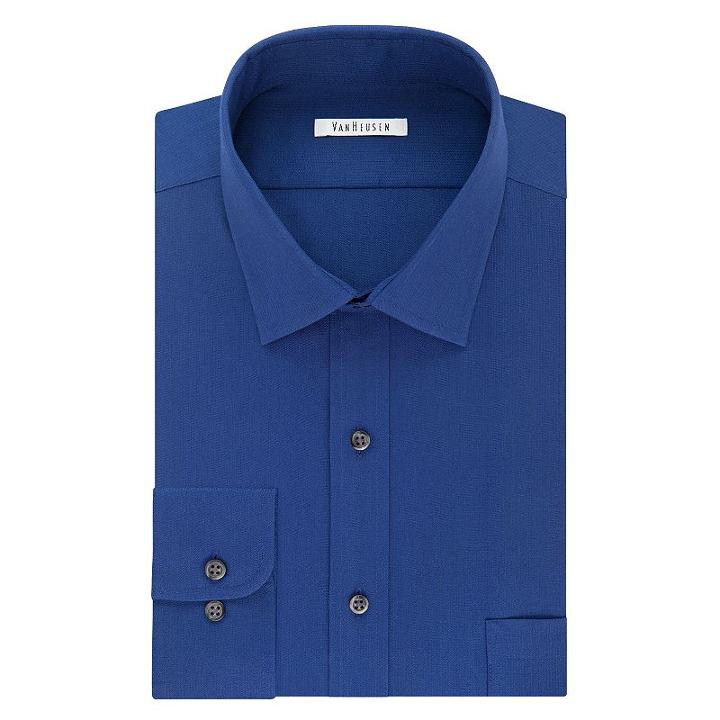Big & Tall Van Heusen Regular-fit Flex Collar Pincord Wrinkle-free Dress Shirt, Men's, Size: 18.5-34/35, Blue Other