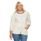 Juniors' Plus Size So&reg; Perfectly Soft Button-front Cardigan, Girl's, Size: 2xl, Lt Beige