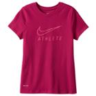 Girls 7-16 Nike Athlete Swoosh Tee, Size: Small, Dark Red