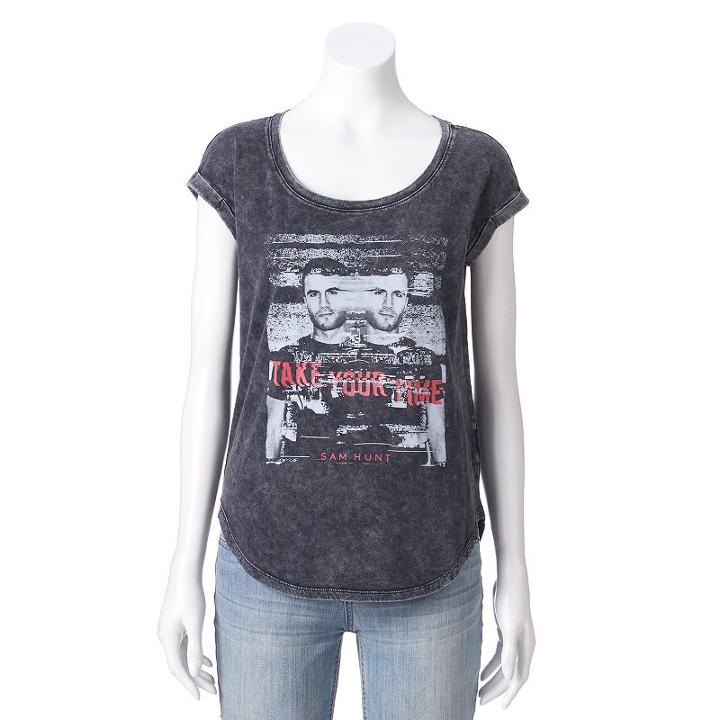 Women's Rock & Republic&reg; Sam Hunt Graphic Tee, Size: Large, Black