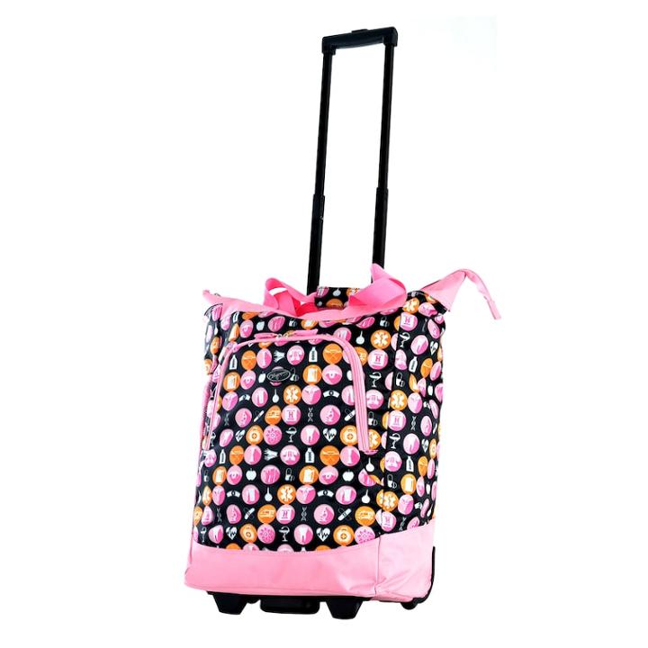 Olympia Lifesaver Rolling Shopper Tote, Pink