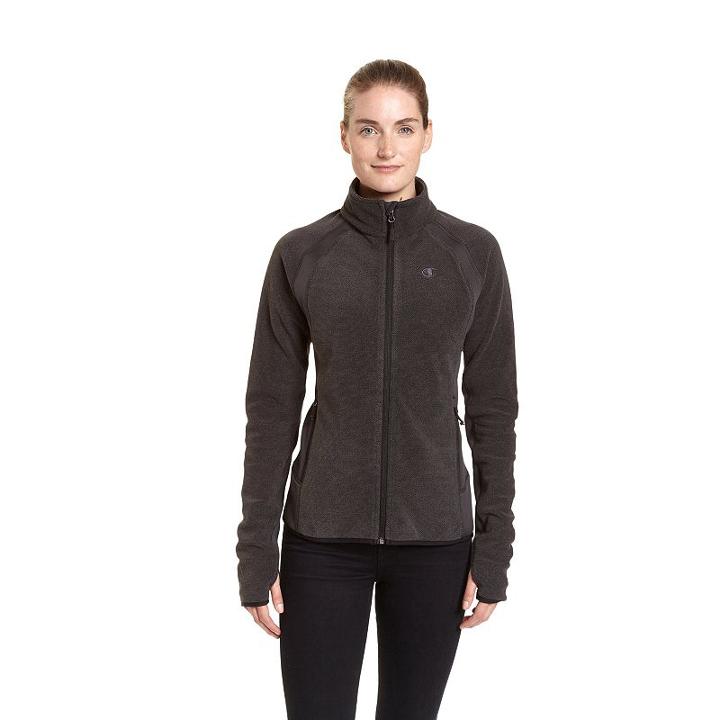 Women's Champion Raglan Sleeve Microfleece Jacket, Size: Small, Grey