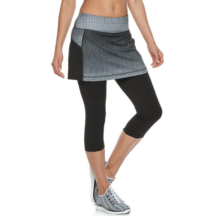 Women's Tek Gear&reg; Core Performance Tennis Skirted Capri Leggings, Size: Xl, Turquoise/blue (turq/aqua)