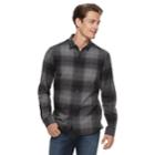 Men's Apt. 9&reg; Brushed Flannel Button-down Shirt, Size: Small, Black