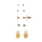 Lc Lauren Conrad Pineapple & Solitaire Nickel Free Stud Earring Set, Women's, Multicolor