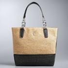 Simply Vera Vera Wang Catherine Straw Tote, Women's, Lt Beige