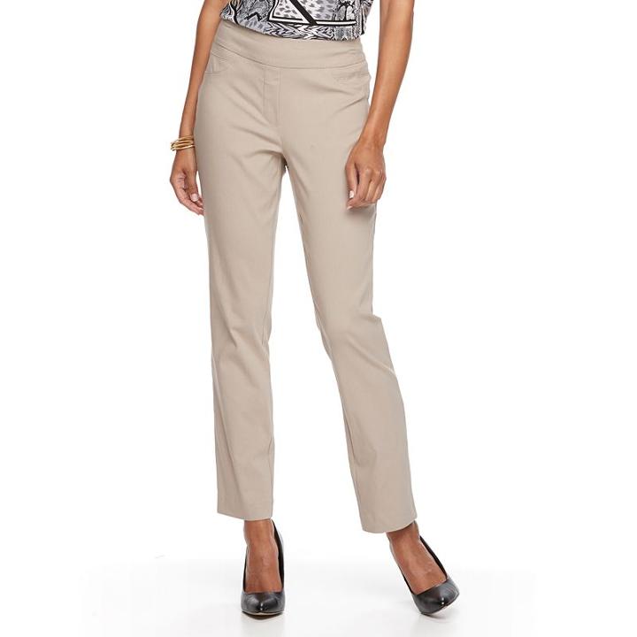 Women's Dana Buchman Millennium Pull-on Pants, Size: Large, Dark Brown