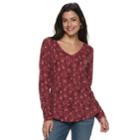 Women's Sonoma Goods For Life&trade; Essential V-neck Tee, Size: Xl, Dark Red