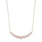 14k Gold Pink Freshwater Cultured Pearl Rondelle Curved Bar Necklace, Women's, Size: 18