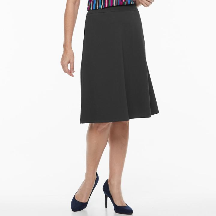Women's Dana Buchman Crepe Pull-on Skirt, Size: Small, Black