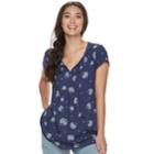 Women's Sonoma Goods For Life&trade; Pintuck Tee, Size: Large, Dark Blue
