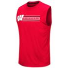 Men's Colosseum Wisconsin Badgers Circuit Muscle Tee, Size: Xl, Light Red