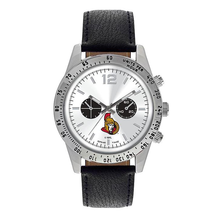 Men's Game Time Ottawa Senators Letterman Watch, Black