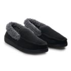 Boys 4-20 Cuddl Duds Fleece Moccasin Slippers, Size: 1/2, Black