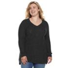 Plus Size Sonoma Goods For Life&trade; Trellis Cable-knit Sweater, Women's, Size: 3xl, Dark Grey