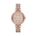 Jennifer Lopez Women's Crystal Stainless Steel Watch, Size: Medium, Pink