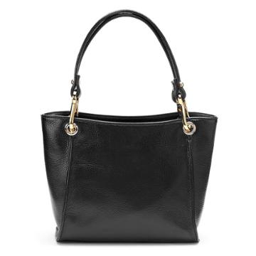 Leatherbay Leather Shoulder Bag, Women's, Black