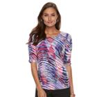 Women's Dana Buchman Shirred Elbow-sleeve Top, Size: Small, Med Pink