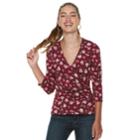 Juniors' Candie's&reg; Wrap Front Top, Teens, Size: Xs, Dark Red