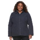 Plus Size Kc Collections Diamond Quilted Jacket, Women's, Size: 2xl, Blue (navy)