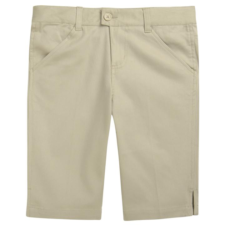 Girls 7-20 French Toast School Uniform Low Rise Twill Bermuda Shorts, Size: 16, Beig/green (beig/khaki)