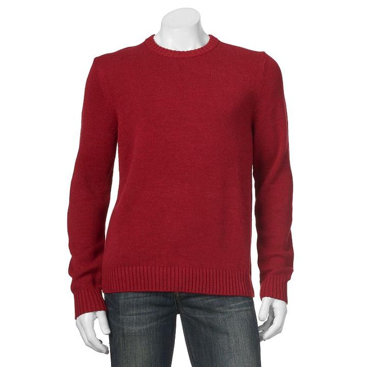 Big & Tall Croft & Barrow&reg; Classic-fit 5gg Crewneck Sweater, Men's, Size: 2xb, Dark Red