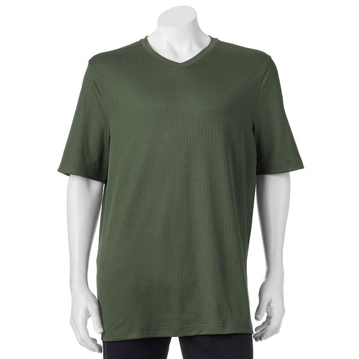 Big & Tall Croft & Barrow® Classic-fit Easy-care V-neck Tee, Men's, Size: Xl Tall, Dark Green