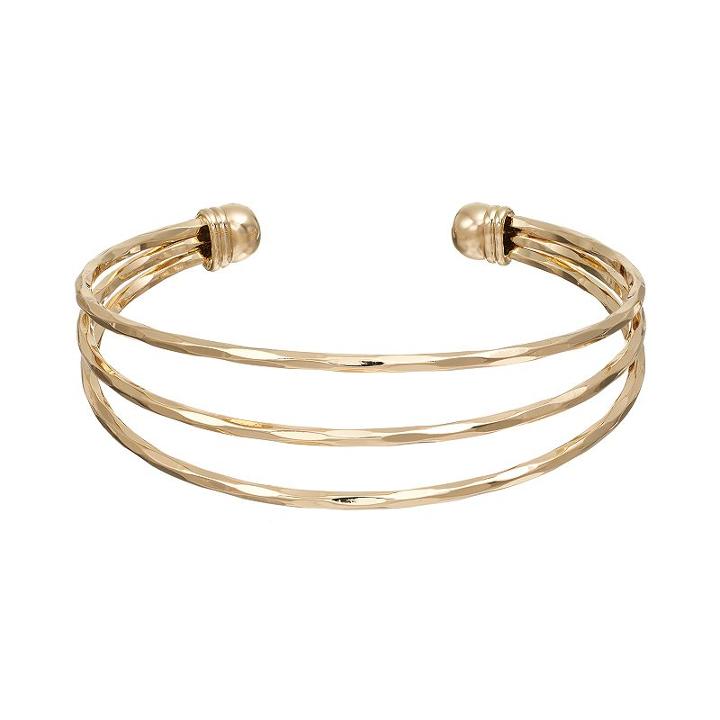Apt. 9&reg; Textured Open Cuff Bracelet, Women's, Drk Yellow